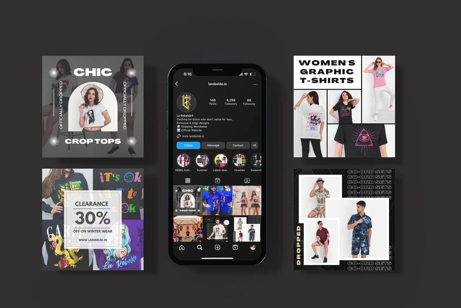 La Rebelde — E-commerce store and visual identity for a clothing brand