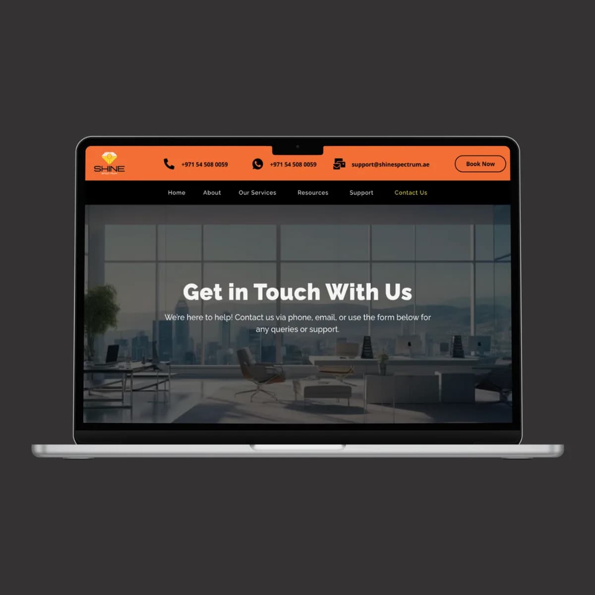 Shine Spectrum — Web, brochure, and company profile for a Dubai services brand